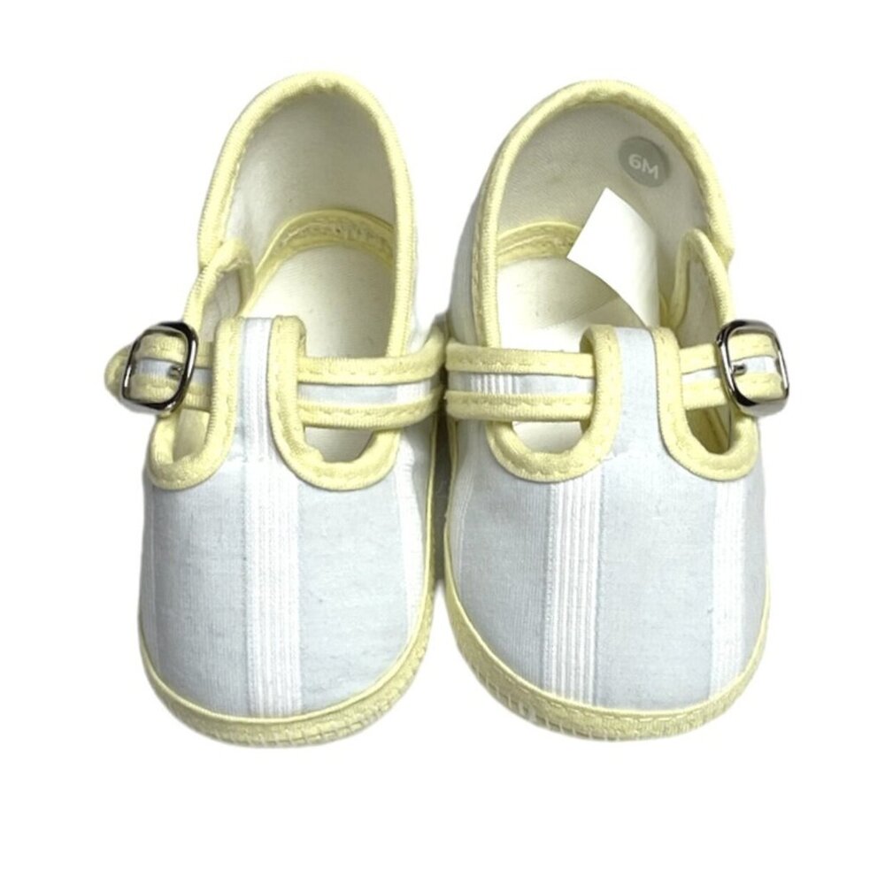 Dondolo Boutique Baby Shoes White Yellow 6 Mons
